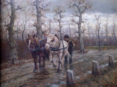 Ritorno dal lavoro (Cavalli da tiro – Giornata invernale)
