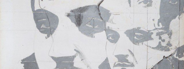 Giosetta Fioroni , Ritratto di Goffredo Parise, 1966. Tecnica mista su tela, cm. 50 x 70. Roma, proprietà dell’artista.